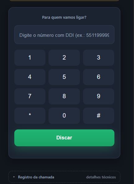 Tela de liga&ccedil;&atilde;o via WhatsApp da WhatsGW.