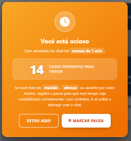 Detector de ociosidade e alertas cr&iacute;ticos no WhatsGW: conversas sem resposta e pend&ecirc;ncias em destaque.
